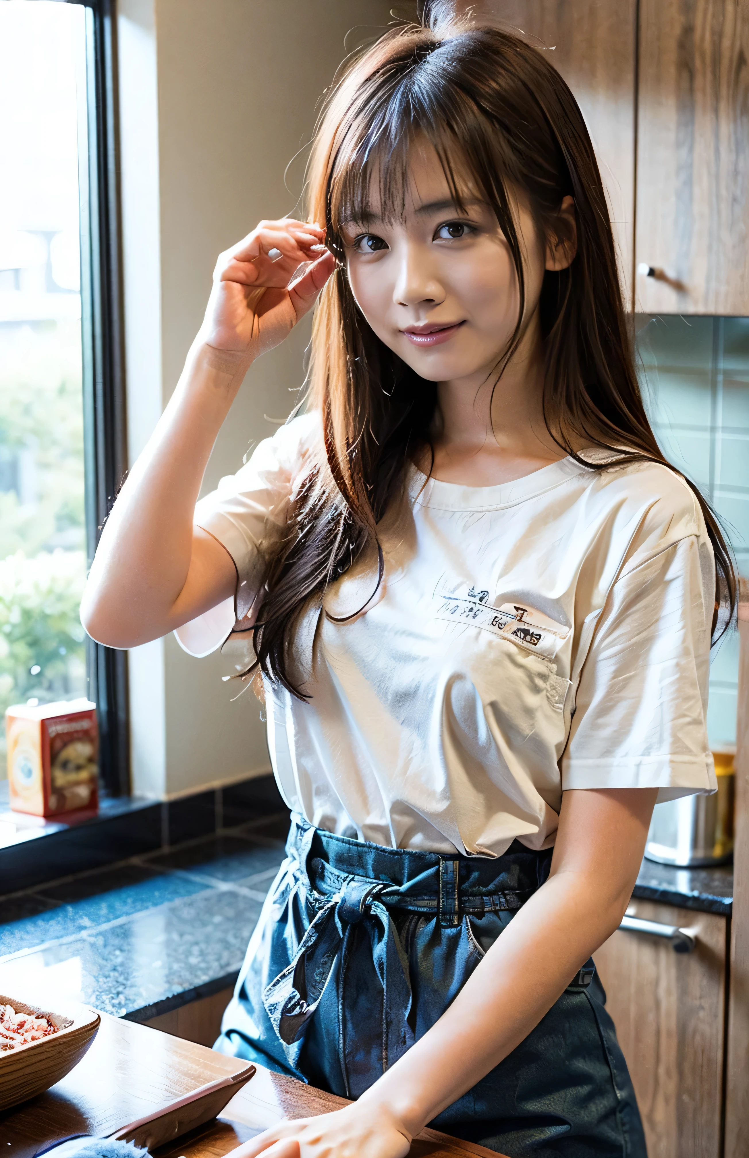 smile、kitchen、Wet hair、Cute gestures、During sex、Take a break'On one chin'hand of、Medium Short Hair、Sleeveless、Woman standing on a boat、Light brown hair、Elegant hairstyle、Blue Eyed Woman、A woman with a cute upward gaze、When the sky gets dark、The gentle light of the ship shines、When the sun goes down the sky turns red、Tight clothing that shows your body lines、、Elegant navy blue summer knit、Elegant black summer sweater、belt、Short skirt、Dress elegantly着こなす、Luxury Bagedium Shorthair:1.4))、Skyscrapers seen across the sea、Manhattan Island is visible offshore、Woman on a sightseeing boat、、The sun shines on her、Light brown hair、Light brown hair、The sky was dyed red、There are clouds、private's cute、An elegantly dressed woman is sitting on a boat and watching the sunset、Her ample breasts are obvious even through her clothes..、The shining sun is so beautiful、Dusk is approaching、Lens flare、You can see the sunset、((Sunlight reflecting off the ocean、Ocean View、The sun shines on the ocean、'beautiful.、Small earrings、private'evening、Birds are also flying、、Brown Hair Color、Tying up hair、The woman is on the right:1.4))、High-quality leather belt、Shiny clothes、Light beige hair color、Background Blur、Braid only the front hair、Light brown hair、{{Cowgirl Shot}}、((Close-up shot from the waist up、Ample breasts:1.4))、Smile、Silk clothing、Ample breasts that can be seen even through clothes、Braid only the front hair、Cowboy Shot、Gorgeous white collared silk shirt and brown skirt、Dress elegantly、Luxury Bags、A lovely smile、((Ample breasts))、Full body photo、ring、Short skirt、Tuck your hair behind one ear、Silver Necklace、smile、 Elegant ponytail、Caustics、Highly detailed photos、Very beautiful and ideal short hair、Super no makeup、(8k、RAW Photos、Highest quality、masterpiece:1.2)、(Realistic、Realistic)、1 girl、((Medium Short Hair、Looking into the camera:1.4))、Hair blowing in the wind