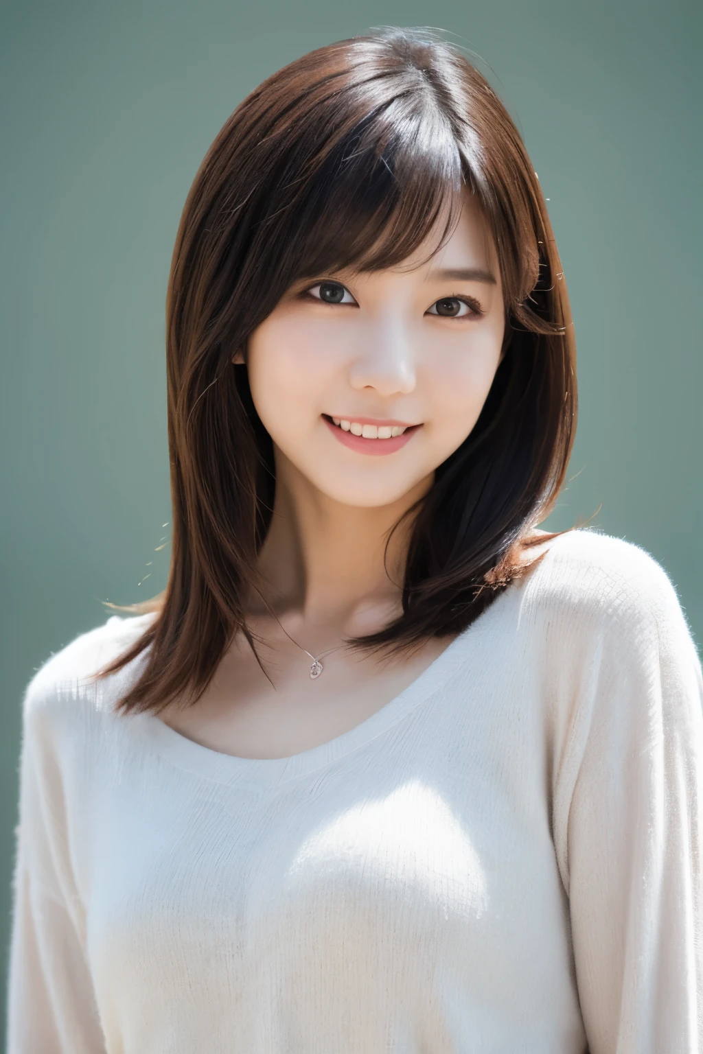 One Girl, (Casual clothing, Pastel colored clothes:1.2), (Beautiful Japanese idol portrait photos),
(Simple background in light colors:1.3),
(RAW Photos, Highest quality), (Realistic, photo-Realistic:1.4), masterpiece, 8K Portrait,
Very delicate and beautiful, Very detailed, 2k wallpaper, wonderful, In detail, Very detailed CG unity 8k wallpaper, 
Very detailed, High resolution, 
Soft Light, Beautiful detailed girl, Very detailed eyes and face, Beautiful and sophisticated nose, Beautiful attention to detail,
Cinema Lighting, Perfect Anatomy, 
Slender body, Small breasts, Medium Hair, Bokeh, Dynamic Angle, A light smile,