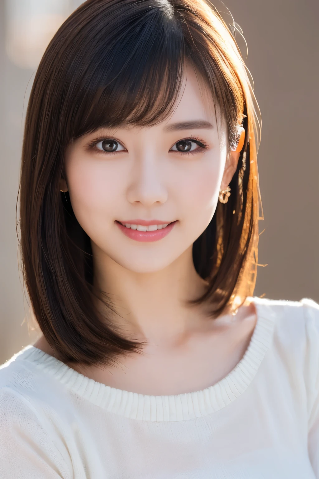 One Girl, (Casual clothing, Pastel colored clothes:1.2), (Beautiful Japanese idol portrait photos),
(Simple background in light colors:1.3),
(RAW Photos, Highest quality), (Realistic, photo-Realistic:1.4), masterpiece, 8K Portrait,
Very delicate and beautiful, Very detailed, 2k wallpaper, wonderful, In detail, Very detailed CG unity 8k wallpaper, 
Very detailed, High resolution, 
Soft Light, Beautiful detailed girl, Very detailed eyes and face, Beautiful and sophisticated nose, Beautiful attention to detail,
Cinema Lighting, Perfect Anatomy, 
Slender body, Small breasts, Medium Hair, Bokeh, Dynamic Angle, A light smile,