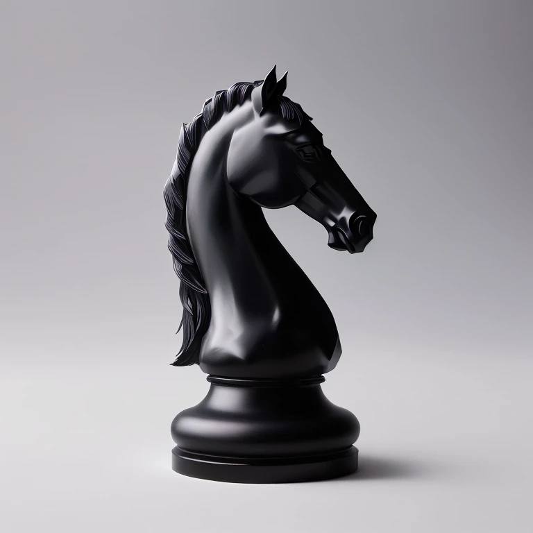 there is a black horse head statue on a black base, plaid knight, plaid piece, checkmate rendering, knight plaid, glowing plaid knight, plaid, por Glen Angus, ( queen plaid piece, Maxim Sukharev, By Kan'o Tan'yū, plaid set, very clear similarity, plaid motiffs, Maxim Shirkov, plaid pawn