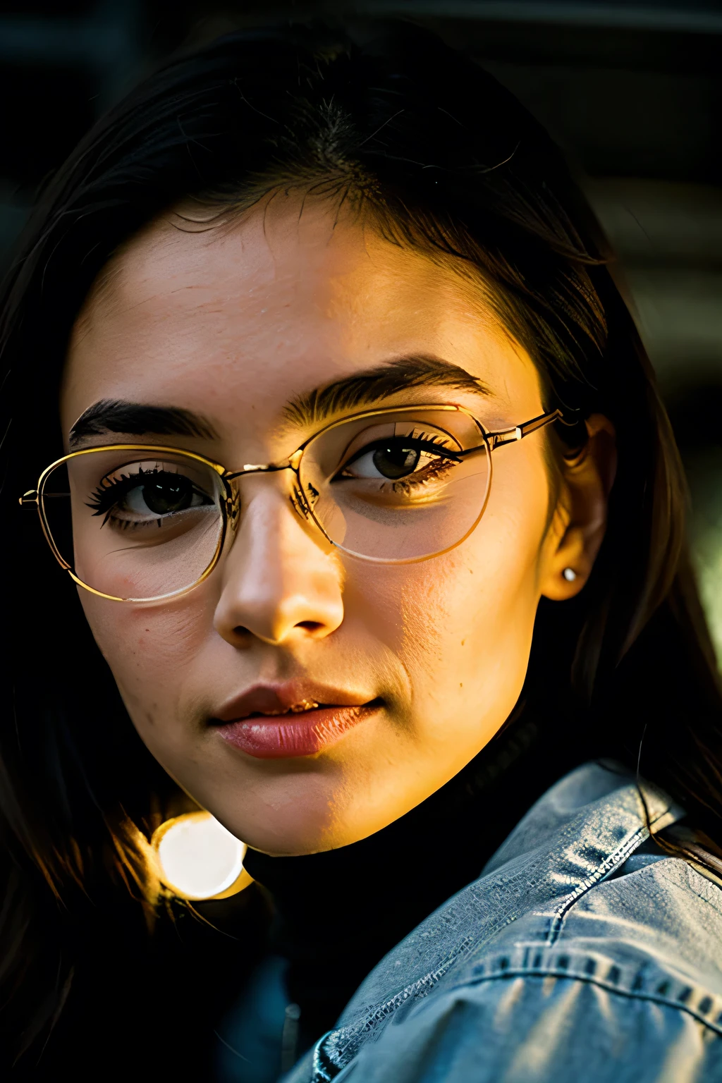 GIRL WITH GLASSES AND AN OPHTHALMIC MOON OF -8.00