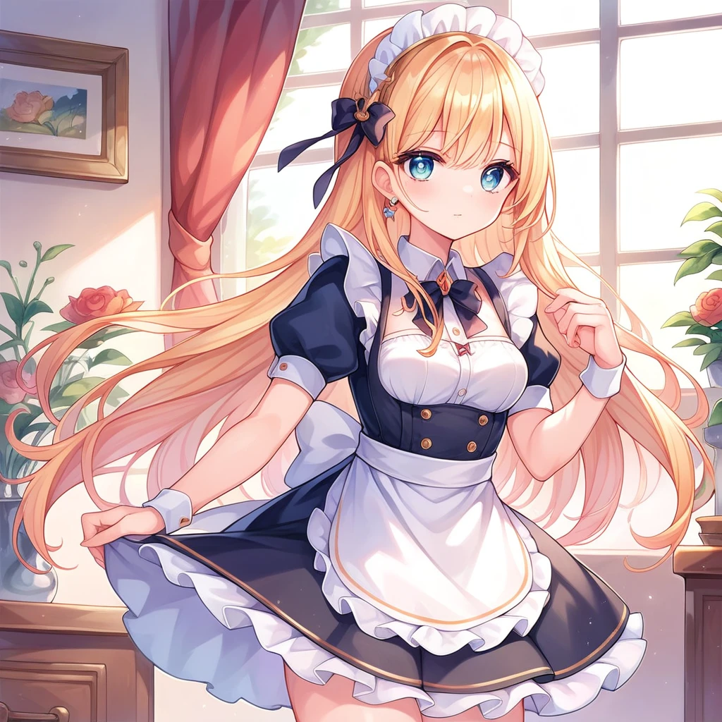 score_9, score_8_superior, score_7_superior (score_9:0.9),score_8_superior,score_7_superior,Anime Style,evaluation_Safety,(PDXL),Maid's Headdress,lira,Maid clothes,One girl,alone,View your viewers,White Background,Medium chest,Black Hair,robot,