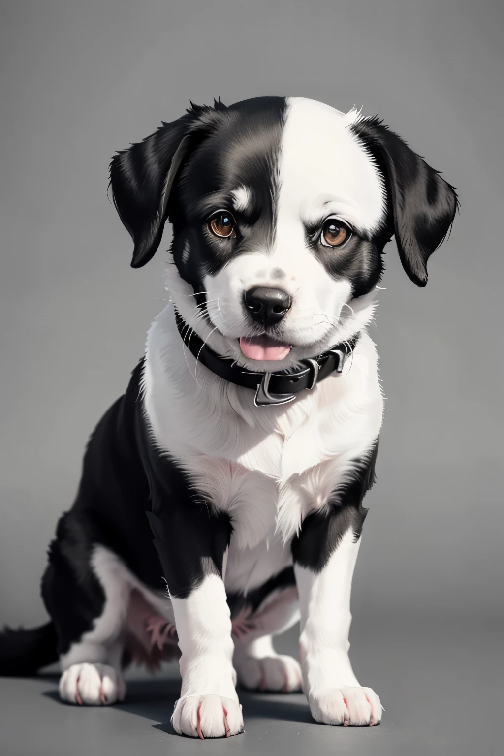 Simple black and white dog to color