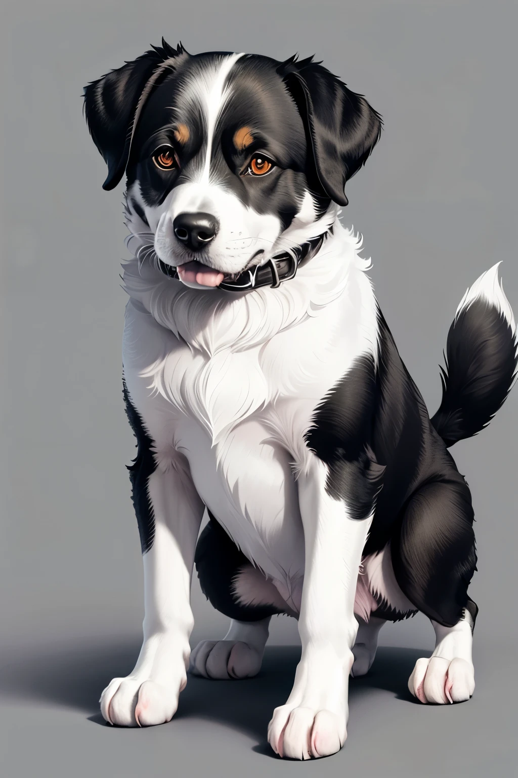 Simple black and white dog to color 