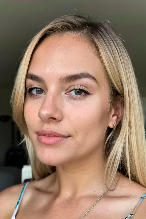 Blonde girl with ultra realistic Brazilian features 4k