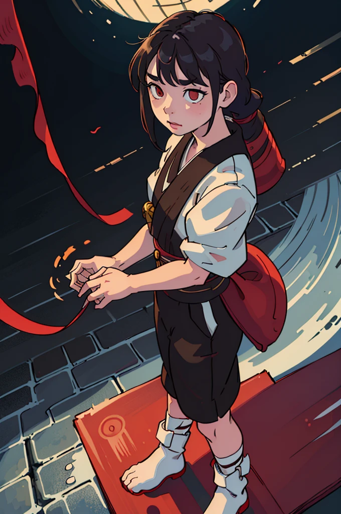 low-angle view,
standing, dojo, japanese temple, inside, clothed, kimono, red kimono, rat tail, red eyes, goatee, brown body, white fur, black fur, bandages, safe,
(master splinter:1.2), side view, solo, topwear, bottomwear,
BREAK,
by bruteandbrawn, by personalami, by kenket, (intricate, high detail, film photography, soft focus, RAW candid cinema,
photorealism, realistic, photorealistic, analog style, subsurface scattering,
masterpiece, best quality, ultra realistic, 8k)Character get his feet above and Show them front of camera ready for falaka tourtore