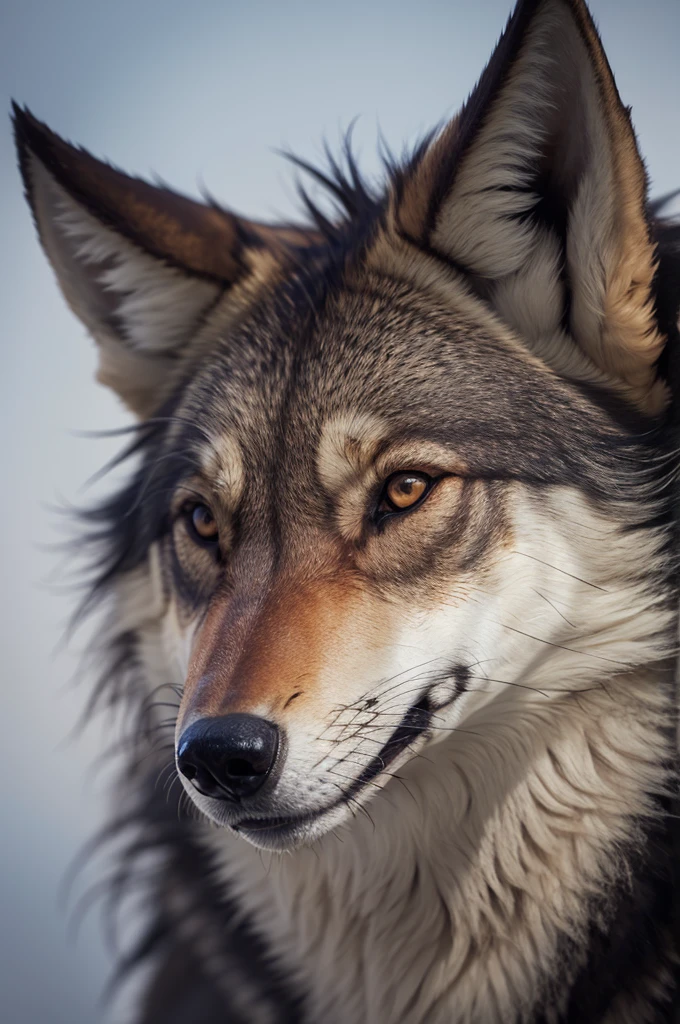 Scarred wolf head 