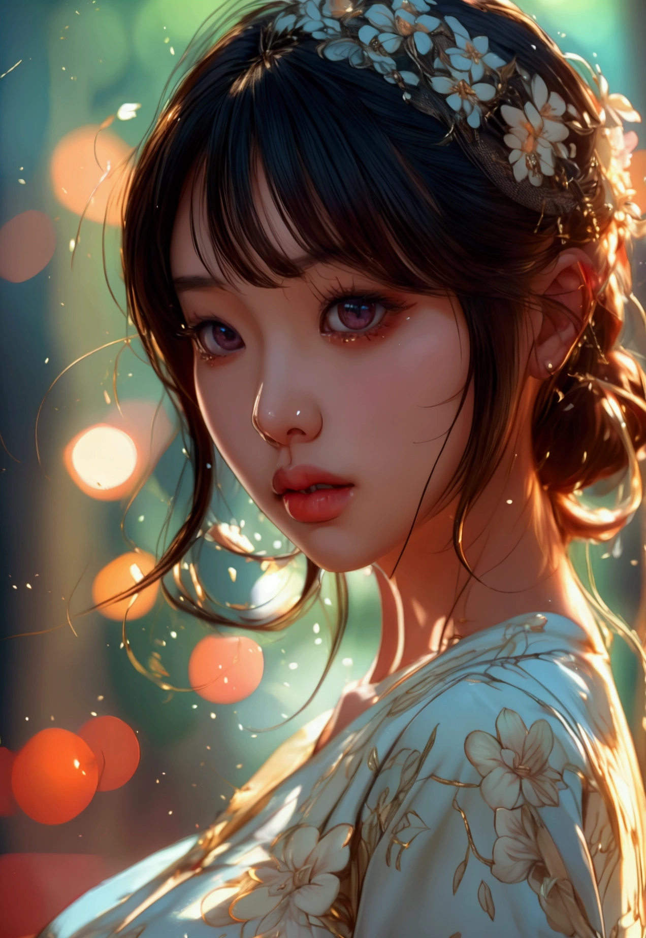 A beautiful detailed Asian girl with large eyes and full lips, wearing a short mini skirt and a tight white blouse, (best quality,8k,highres,masterpiece:1.2),ultra-detailed,realistic,photorealistic,photo-realistic:1.37,HDR,UHD,studio lighting,ultra-fine painting,sharp focus,physically-based rendering,extreme detail description,professional,vivid colors,bokeh,fashion portrait,photoshoot,natural lighting,dramatic lighting