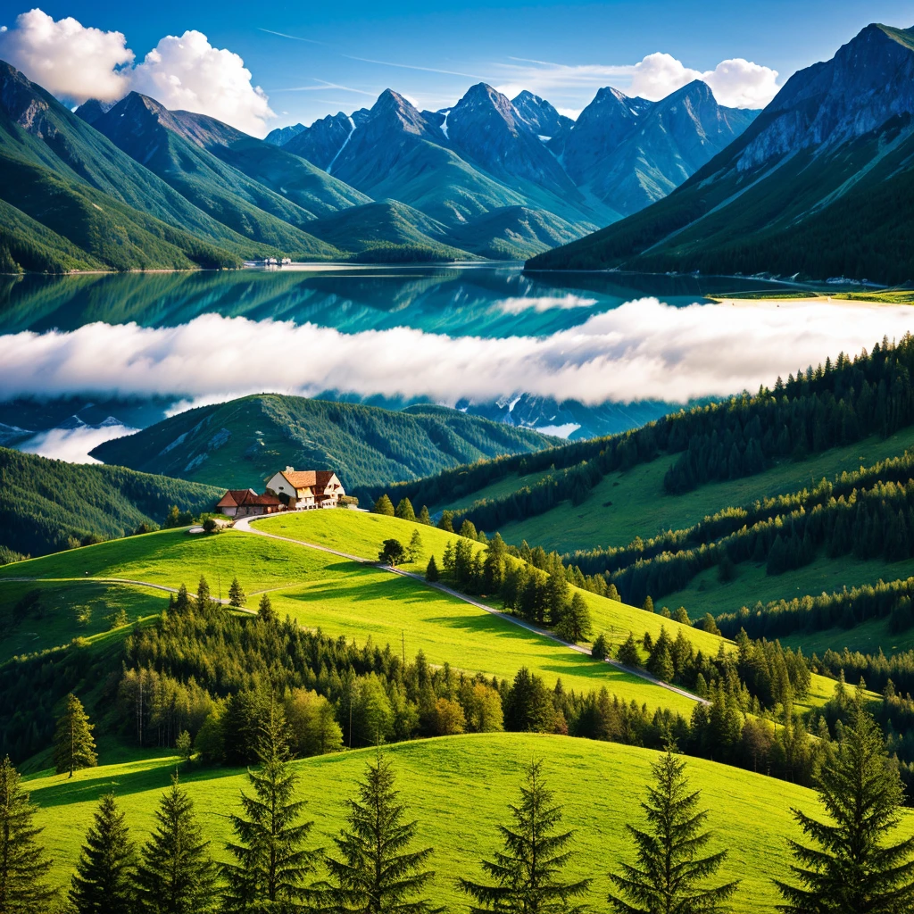 Pixel style landscape wallpaper