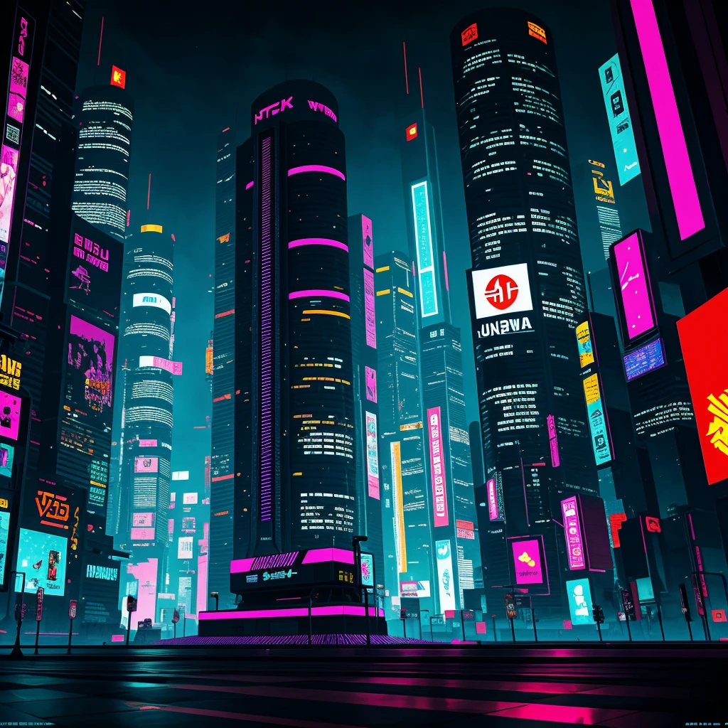 Cyberpunk cartoon style wallpaper