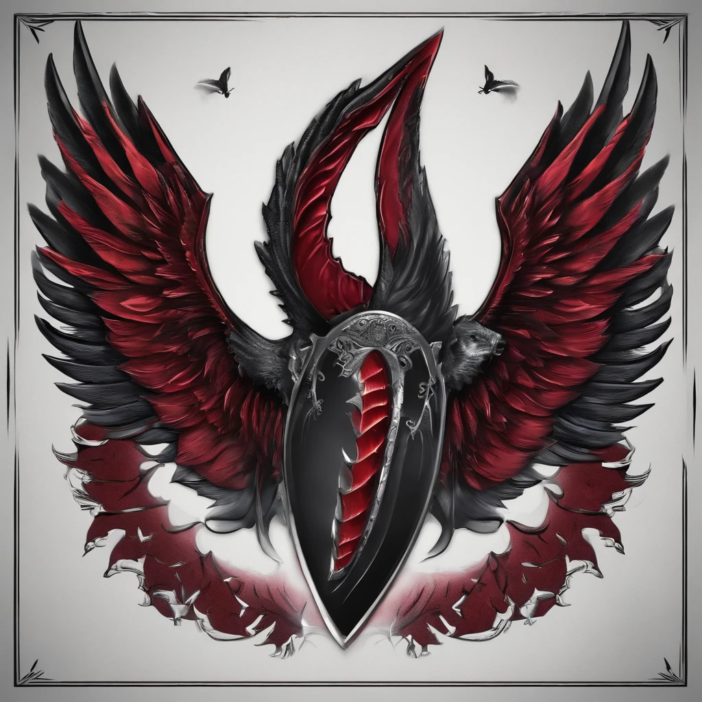 Logo mix vampire wings and wolf teeth