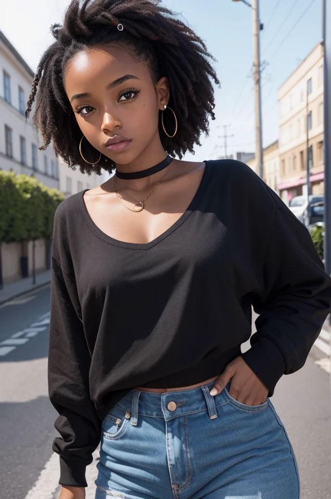 Photo of black girl for Instagram fake réaliste
