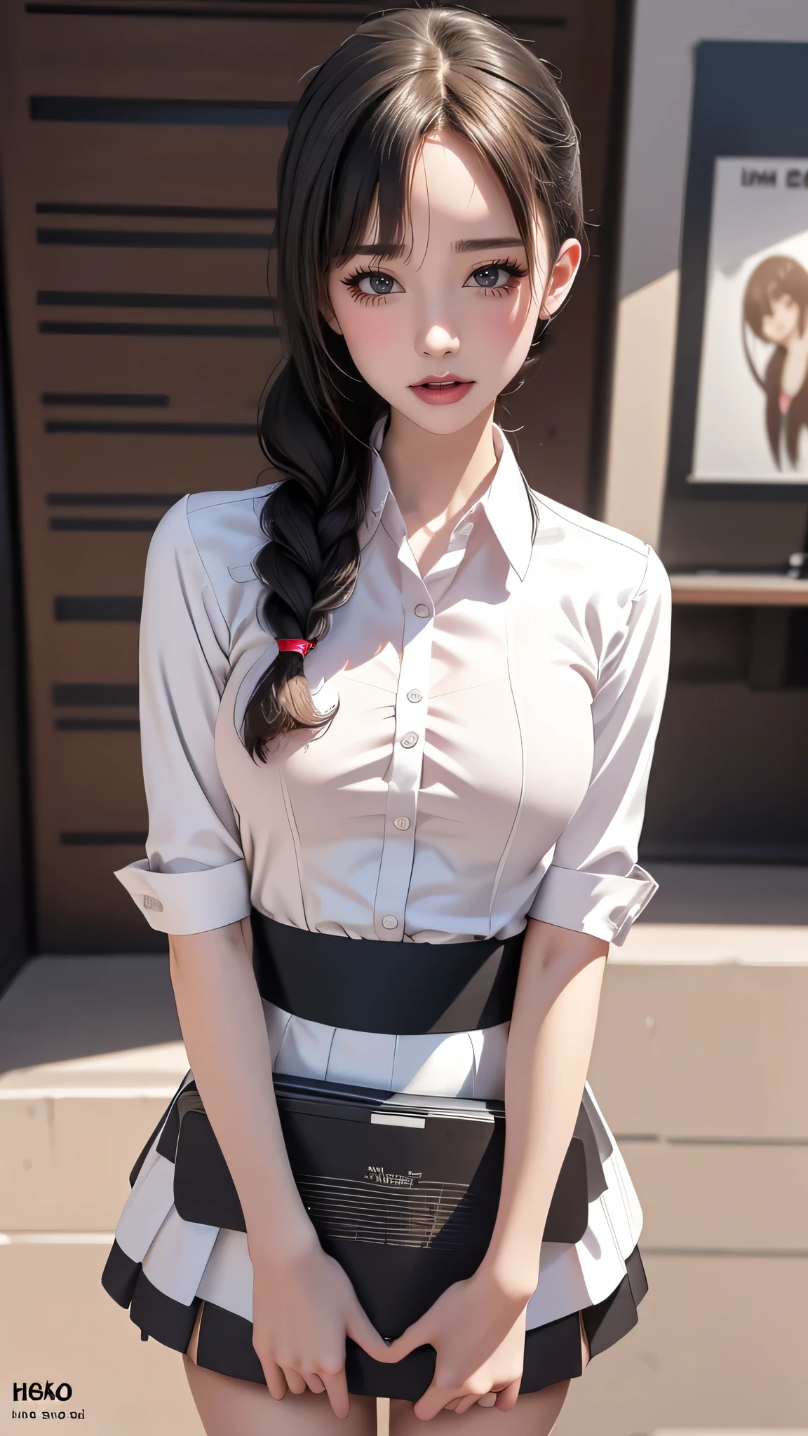 (high school girl uniform),(random porn pose),(Thin type:1.8),(big breasts),(random hairstyle),(Highest image quality,(8k),ultra-realistic,best quality, high quality, high definition, high quality texture,high detail,beautiful detailed,fine detailed,extremely detailed cg,detailed texture,a realistic representation of the face,masterpiece,Sense of presence)