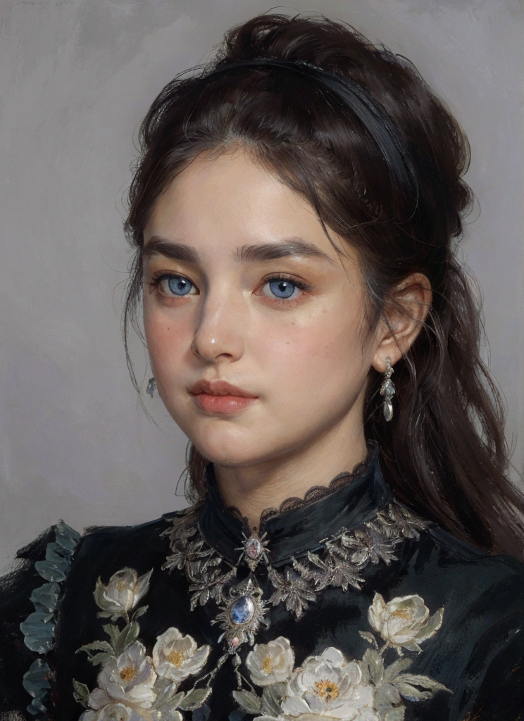 HDR, UHD, 8K, best quality, masterpiece, Highly detailed, sharp focus, detailed, ultra high res, amazing composition, intricate, hyperdetailed, detailed body, (detailed face:1.1), (rendered eyes), (perfect eyes), front view, solo focus, portrait, head shot, woman, bbw, chubby face, bald, bald head, brown eyes, black dress