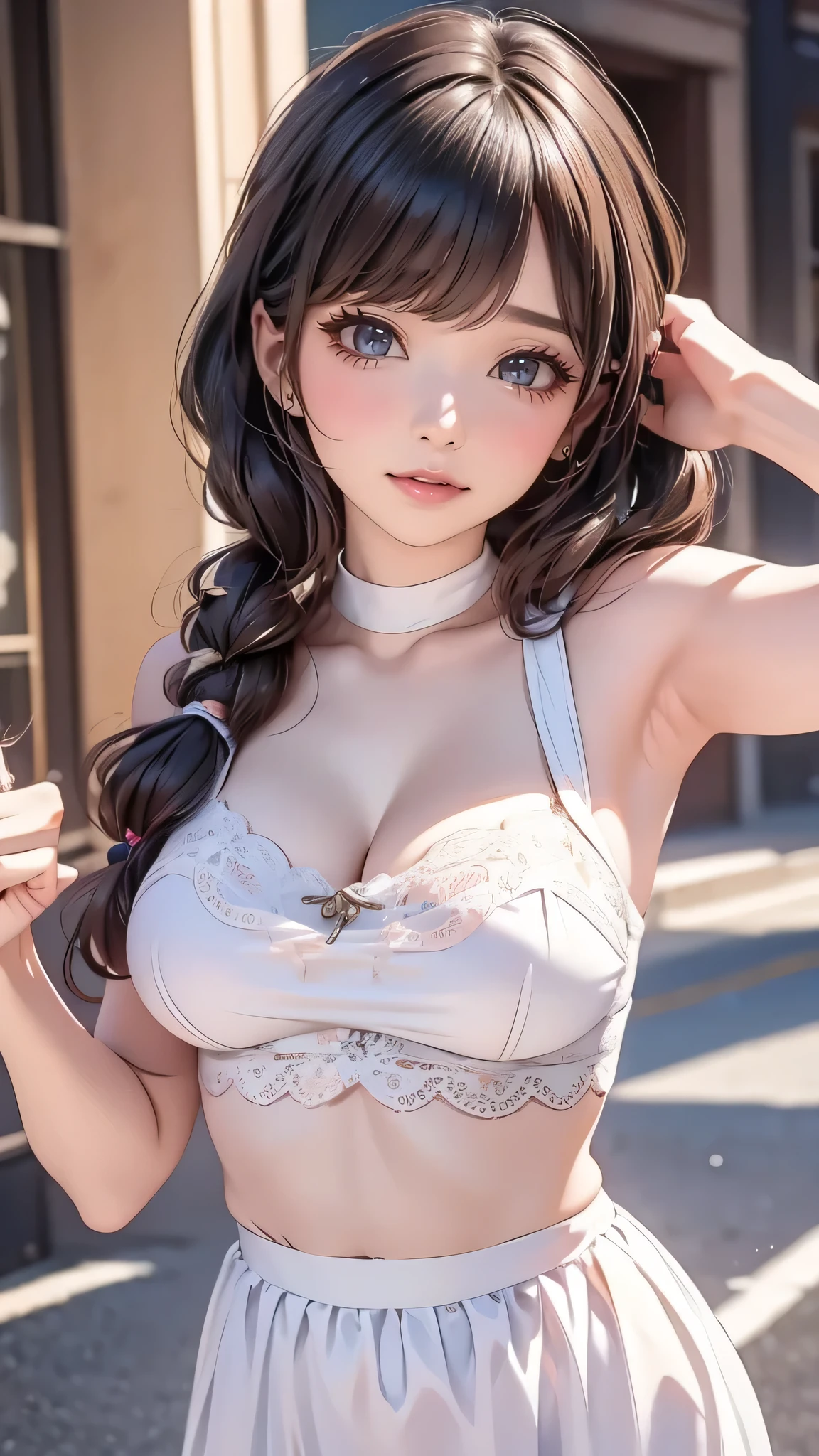 (random cute clothes),(random pose),(Thin type:1.8),(big breasts),(random hairstyle),(Highest image quality,(8k),ultra-realistic,best quality, high quality, high definition, high quality texture,high detail,beautiful detailed,fine detailed,extremely detailed cg,detailed texture,a realistic representation of the face,masterpiece,Sense of presence)