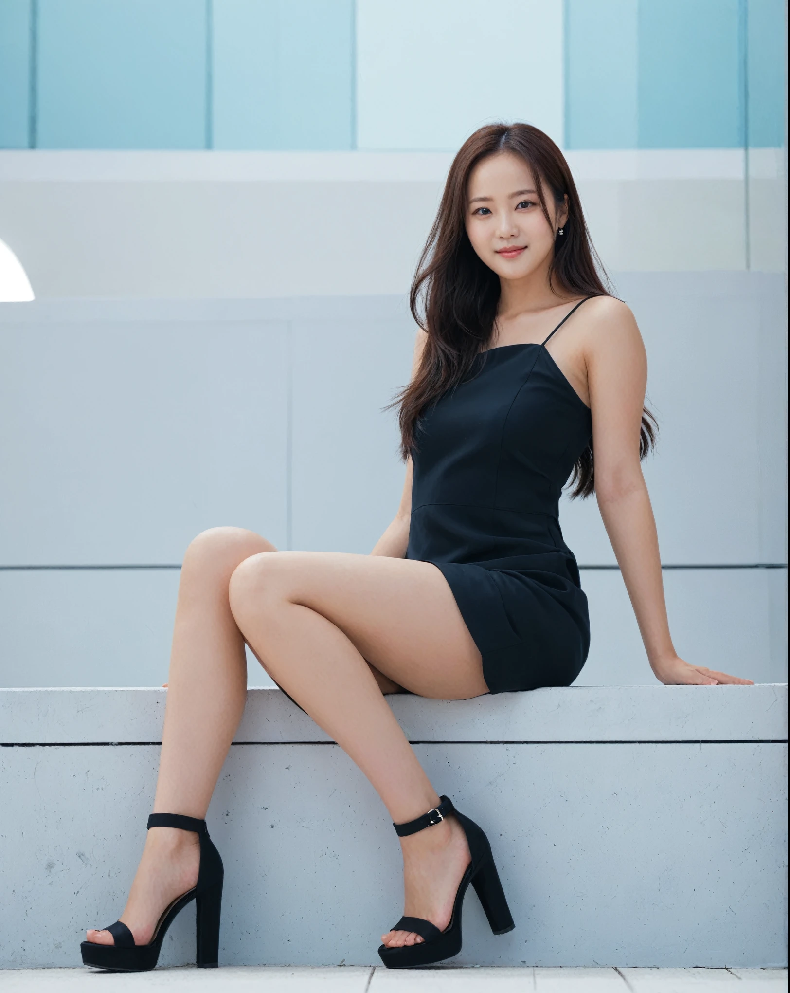 ((Masterpiece, Top image quality, high resolution、alone、skin shiny))(on the table, best quality, actual, super detailed, meticulous, high resolution, 8k wallpaper),huge breasts, Close-up portrait of a beautiful woman, like, smiling, light brown messy hair, Perfect dynamic composition, 美丽meticulous的眼睛, Just like the cover of a fashion magazine, on campus,Gorgeous costumes,hot stamping clothing,One of them is wearing a pink tulle dress,long black hair、8--old l wearing pink bow hairpin sitting on the ground holding balloons,The white buds do not exceed the knees,girl'bedroom,pink girl'Room decoration。