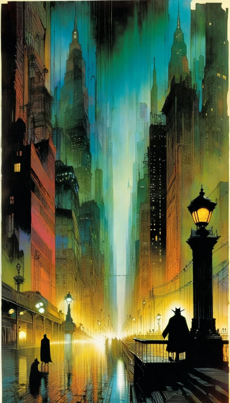 the incredible city of despair, art inspired by Bill Sienkiewicz and Dave McKean.