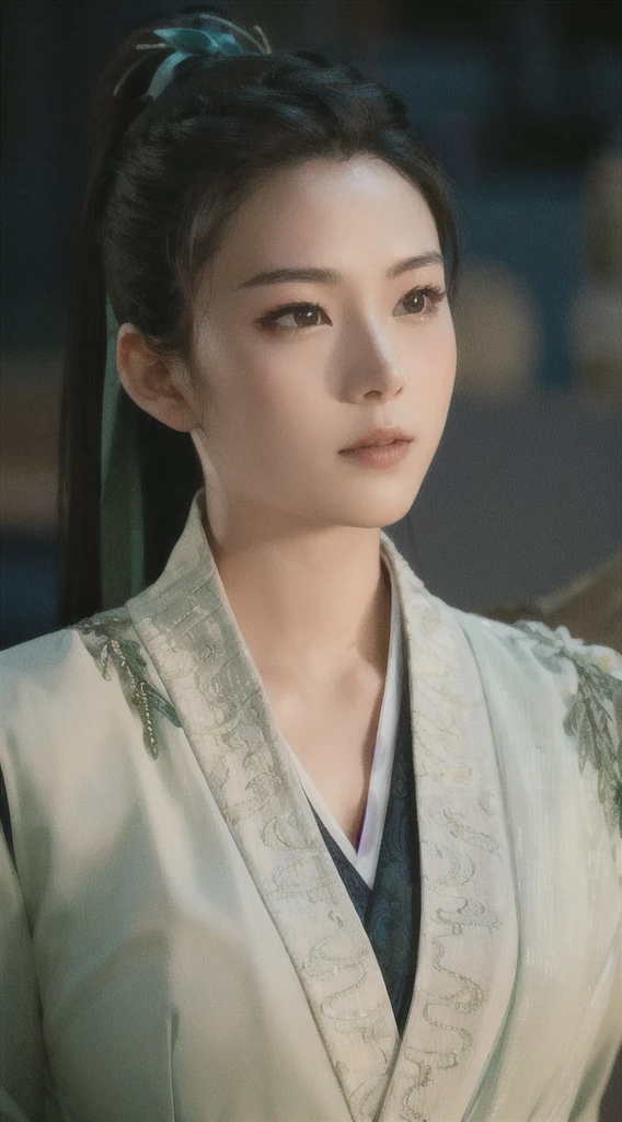 wuxia, Chinese clothes, hourglass figure, large breasts, big hips, masterpiece, best quality, ultra detailed, realistic