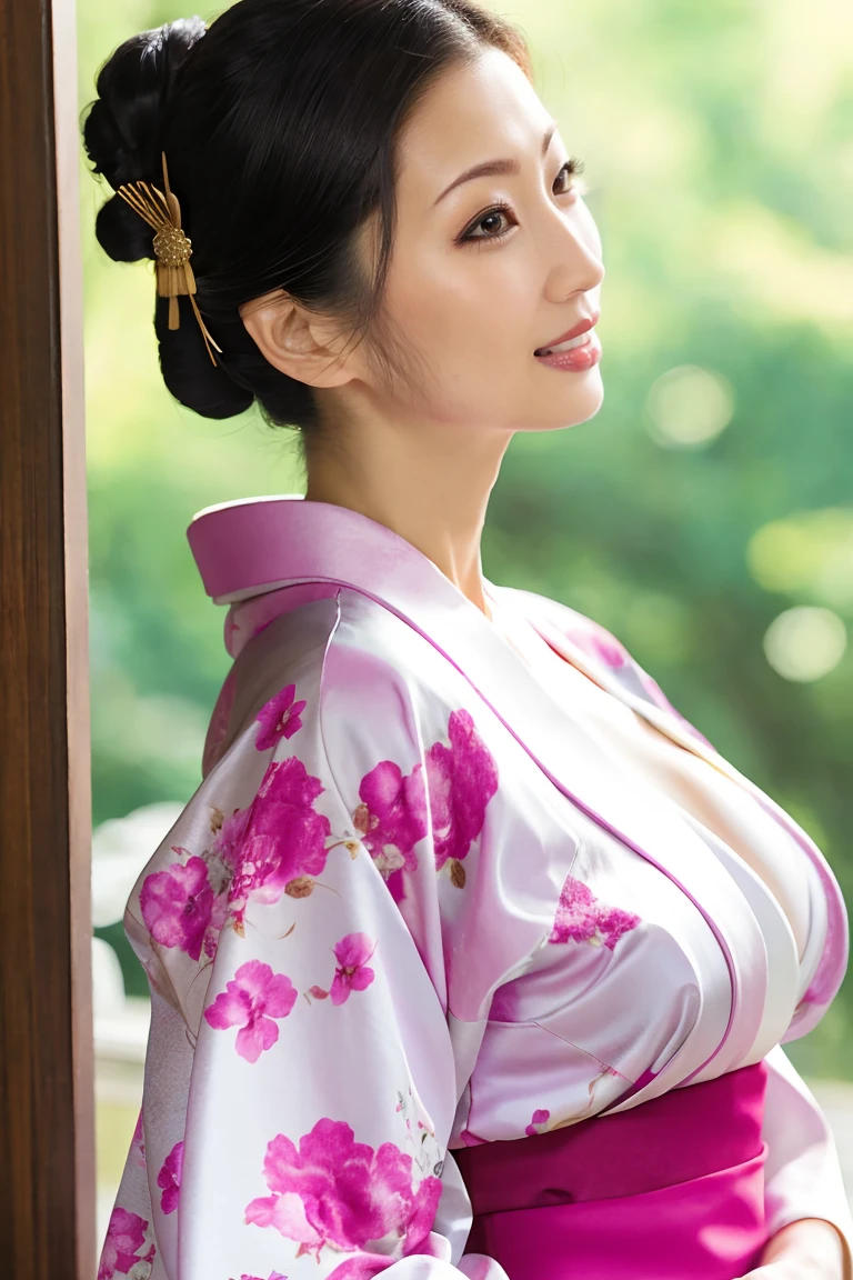 face is :9,41434626], Bewitching beautiful mature woman、30 years、stature　154cm、well-proportioned figure、The figure of the hourglass、Japan in a yukata、Yukata at Japan Ryokan, big breast、topless、clavicle、model in Japan、Japan sensual woman, Gorgeous Japan Woman, goddess of Japan, A smile, kneeling with all four on the ground、Raw photo, (in 8K、top-quality、​masterpiece:1.2)、(intricate detailes:1.4)、(Photorealsitic:1.4)、octane renderings、Complex 3D rendering ultra detail, studio lights, Rim Lights, vibrant detail, super detailing, realistic skin textures, Detail Face, Beautiful detail eyes, Very detailed CG Unity 16k wallpaper, make - up, (detailedbackground:1.2),　shinny skin、