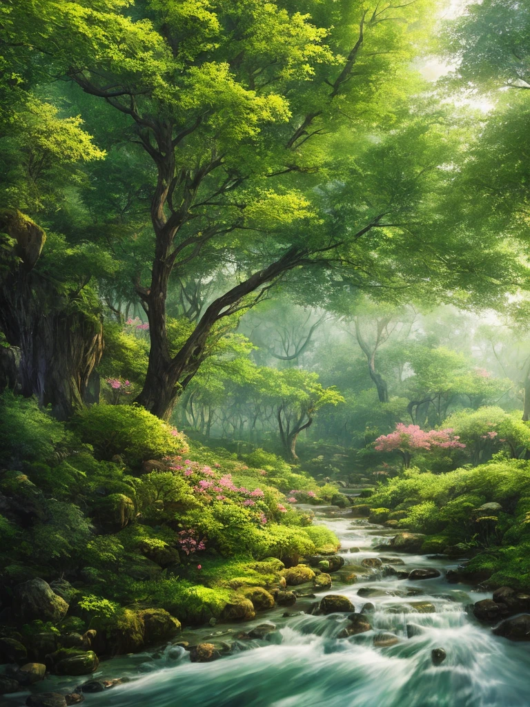 masterpiece, 最high quality, high quality,Very detailed CG unity 8k wallpaper, Enchanting and dreamy fantasy forest scenery, Towering Tree々with, rose garden, hidden fairy valley, Creates a sense of mystery and fascination, artステーション, Digital Illustration, Complex, trend, pastel colour, oil, Award-winning photography, Bokeh, Depth of written boundary, High resolution, bloom, chromatic aberration ,Realistic,Very detailed, trend on artステーション, trend on CGsociety, Complex, Attention to detail, dramatic, art:midjourney