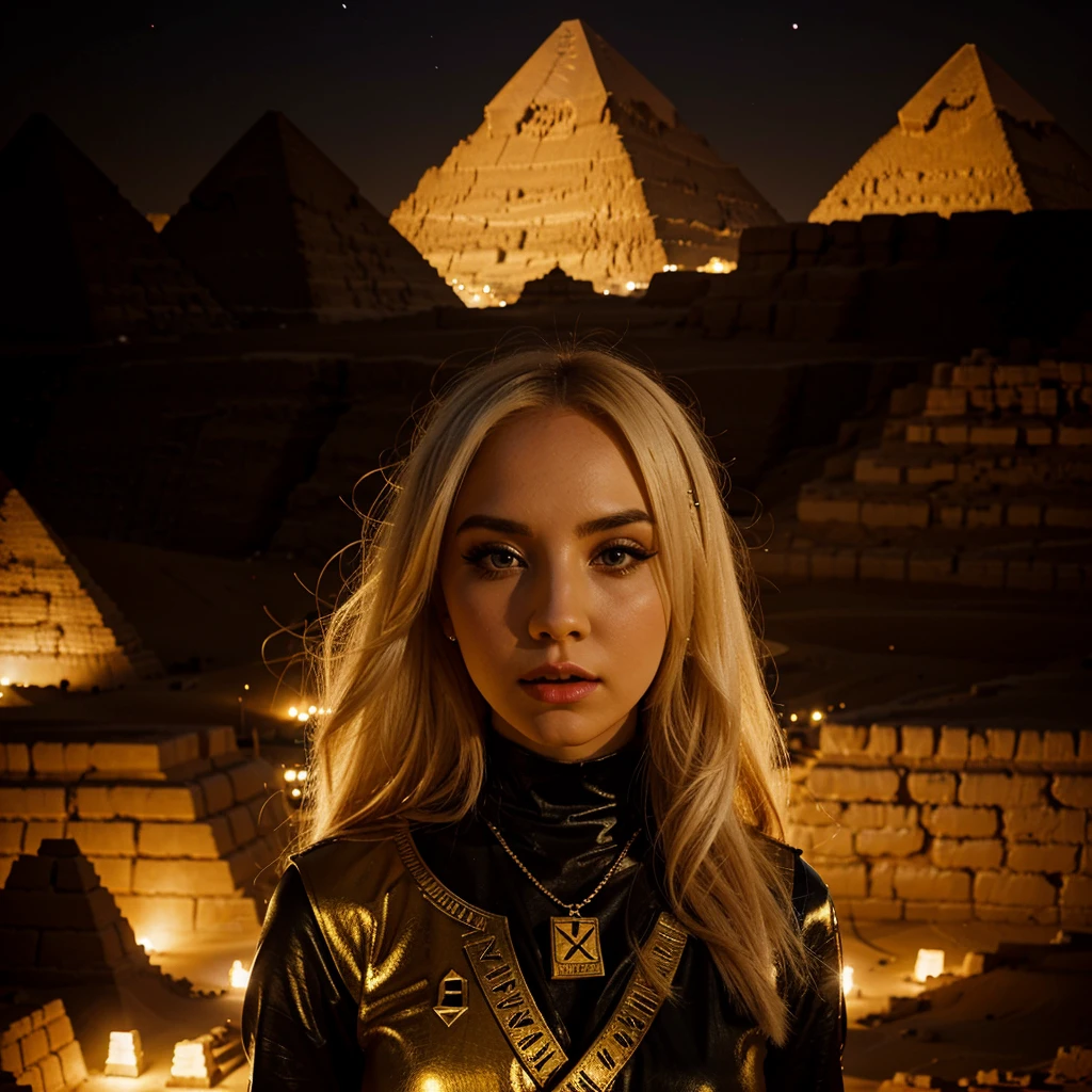 Ava max in the egyptian pyramids at night
