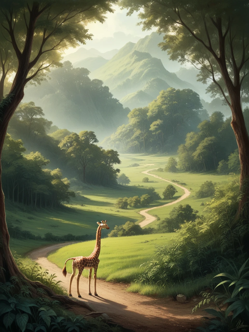 hippo brutally eating a giraffe in a verdant meadow, photorealistic, highly detailed, ultra-detailed, 8k, hyperrealistic, extremely detailed, masterpiece, best quality, intricate details, lush greenery, beautiful landscape, dynamic composition, natural lighting, warm color palette, soft focus, whimsical, dreamlike
