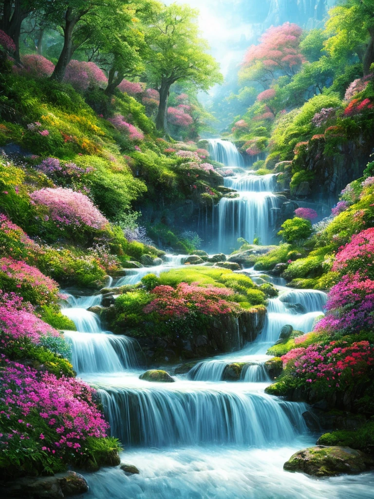 masterpiece, 最high quality, high quality,Very detailed CG unity 8k wallpaper, Enchanting and dreamy fantasy forest scenery, rose garden, hidden fairy valley, Creates a sense of mystery and fascination, Sky Blue Sky, White dove flies, Complex, trend, pastel colour, Award-winning photography, Depth of written boundary, High resolution, bloom, chromatic aberration ,Realistic,Very detailed, trend on artステーション, trend on CGsociety, Complex, Attention to detail, dramatic, art：midjourney