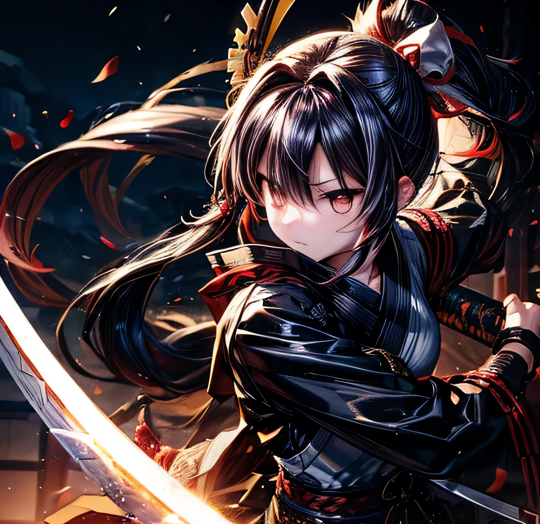 Black Hair Ponytail Long Yagyu Shinkage-ryu swordsmanship Presence Fit Menkyo Kaiden Tosei Gusoku armor Japanese sword Beauty swordsmanship