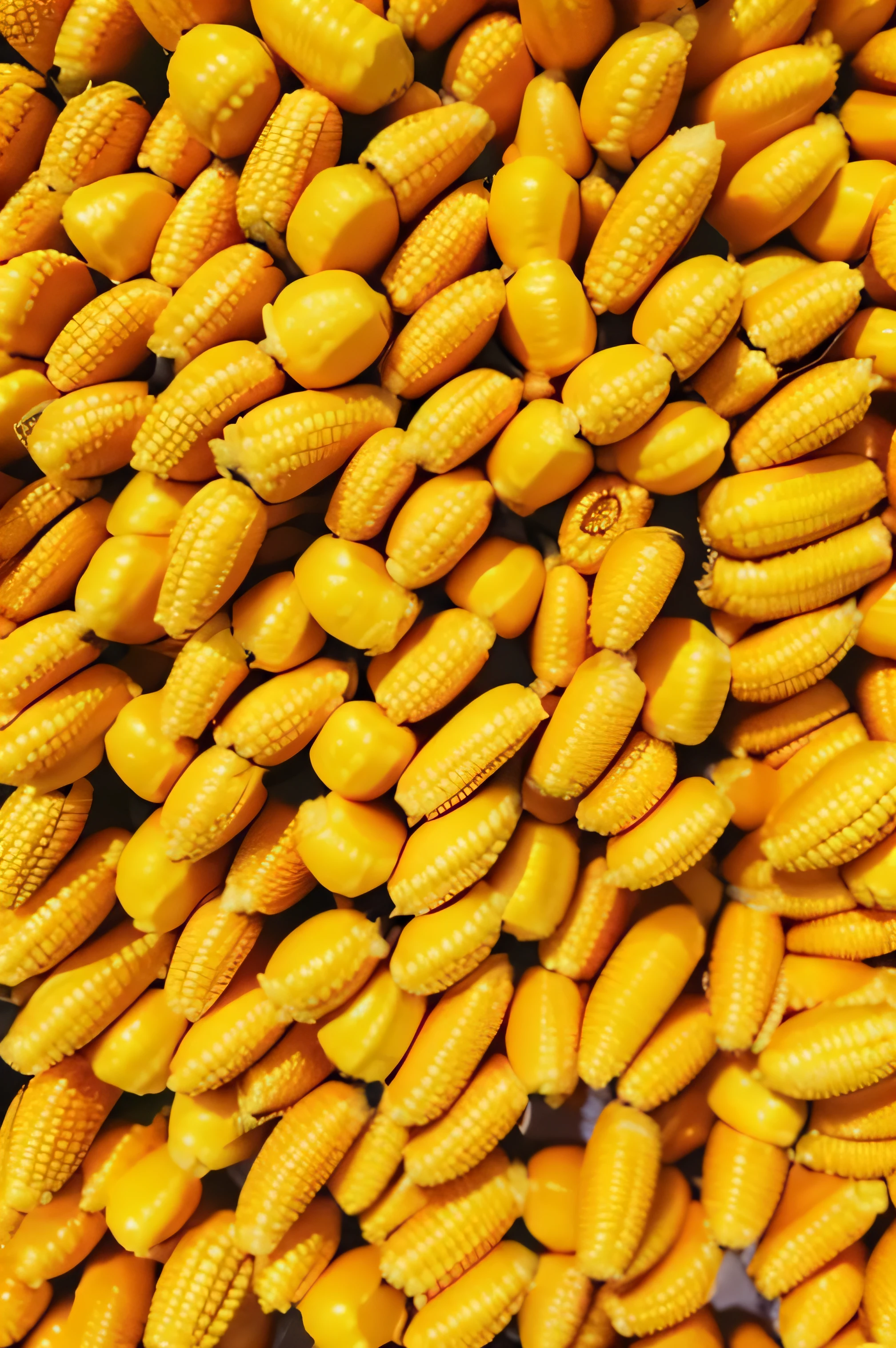a yellow background with corn cobs design
