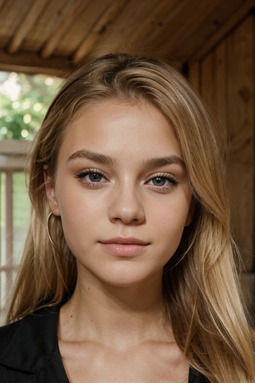 visage fille blonde de 18 ans face a la caméra visage dégager 