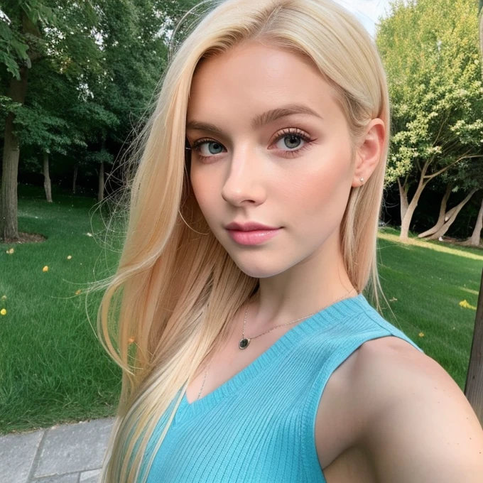 Normal girl, pretty, selfie, blonde