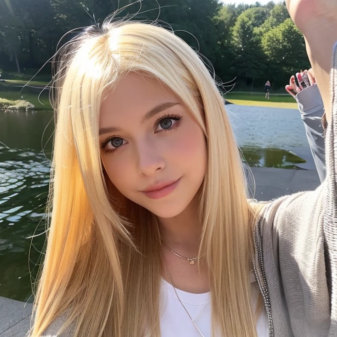 Normal girl, pretty, selfie, blonde