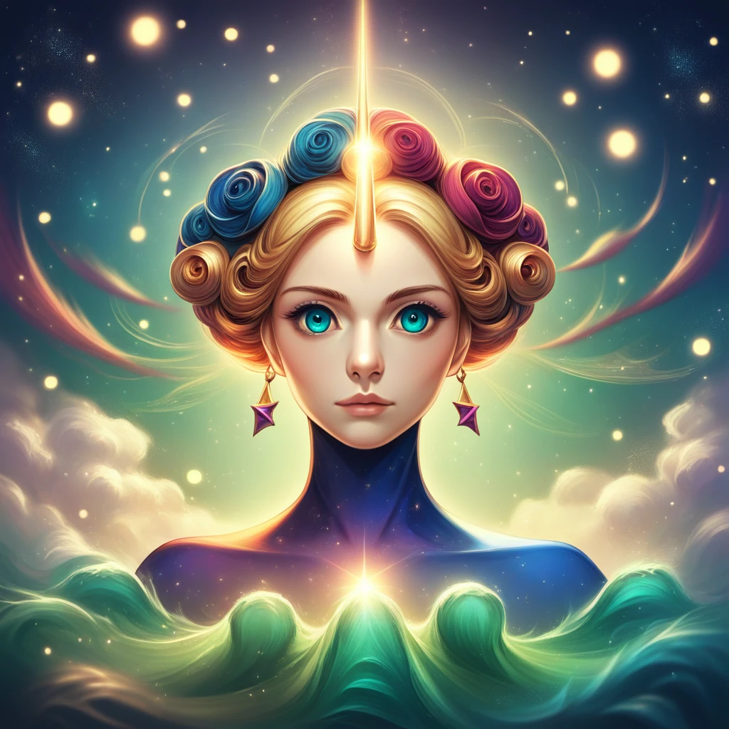 ((Highest quality)), ((masterpiece)), ((Realistic)), Portraiture,
One girl, Celestial, god, 女god, Particles of light, Hello, View your viewers,
(Bioluminescent:0.95) Ocean, Bioluminescent, Vibrant, colorful, color, (Shineing, Shine),
(Beautiful composition), Cinema Lighting, Complex, (Symmetric:0.5), Whimsical,