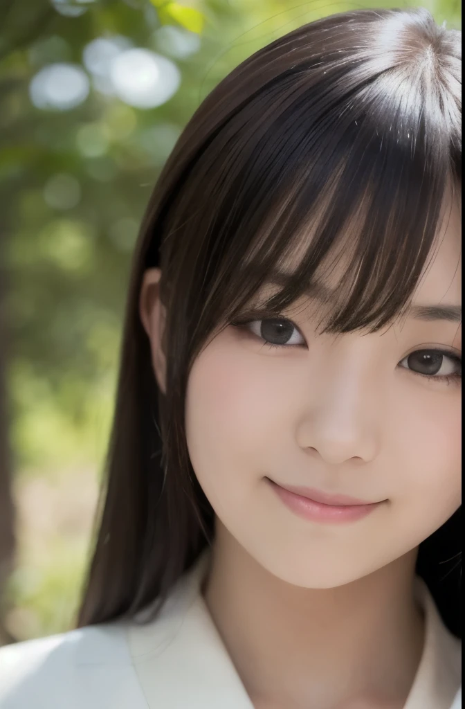 best quality, face focus, soft light, ultra high res, (photorealistic:1.4), RAW photo,(Shinozaki Ai), white skin, kawaii,
1 Japanese girl, solo, cute, (smile), (pupil, lights in the eyes), detailed beautiful face, Medium-sized breasts,(high resolution detail of human skin texture),(long hair),(portrait), upper body, white traditional kimono, in the forest,