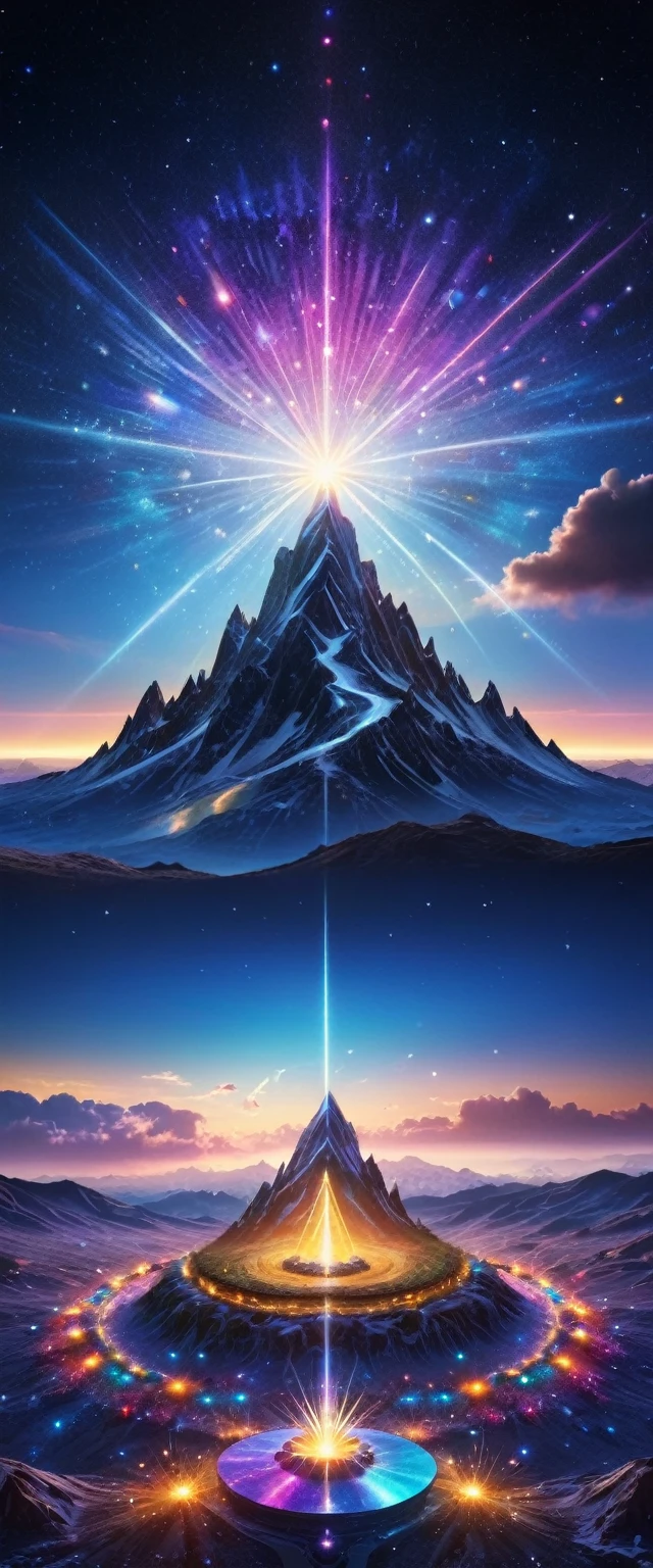 At the center of the universe、The complex design of the Sagittarius anthill、Shining brightly against the vast backdrop of space。The anthill is decorated with colorful crystals、Each reflects a unique shade of starlight.。If you look closer、You can feel the visual effects of bright lights and subtle movements.、adds a magical touch to the scene.。This fascinating vision is、high resolution(High definition)Expanded in、Through the 4K upscaling process、Every detail is rendered with stunning clarity。high-range dynamics(High definitionR)Using the 3D representation of an anthill in、More immersive
