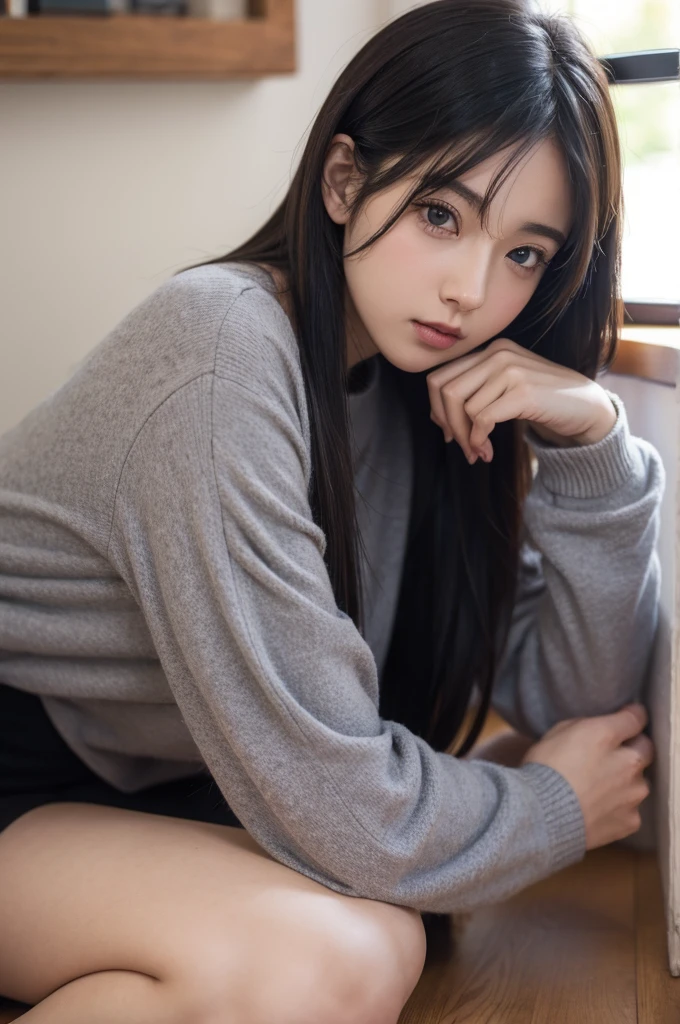 anime girl leaning on a man