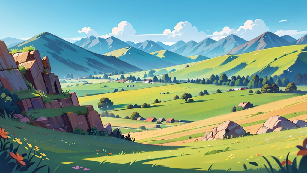 BY DE SOL LINDO, pasture field in the background , CUTE mountains and a desert