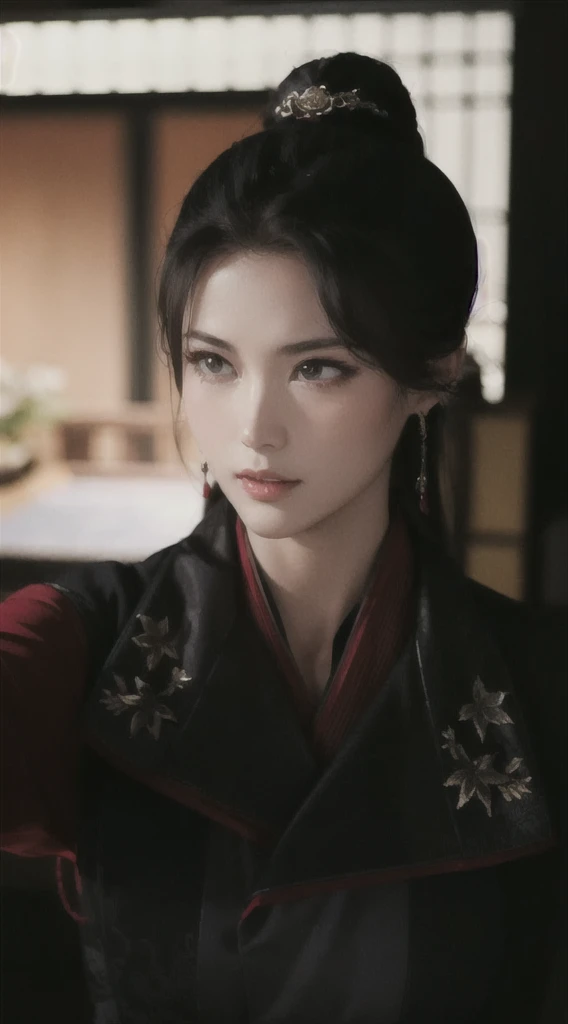 wuxia, Chinese clothes, hourglass figure, large breasts, big hips, masterpiece, best quality, ultra detailed, realistic