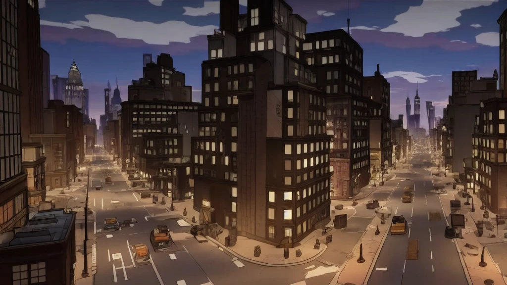 new york city street 2d extetior in telltale style 