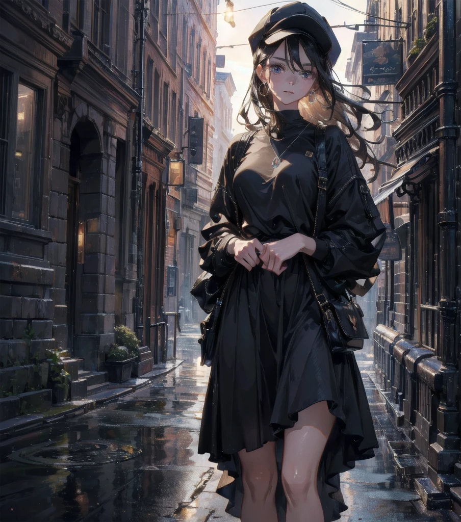 absurdres, RAW photo, extremely delicate and beautiful, masterpiece, Best Quality, ultra high resolution, 32k, hyperrealistic, ultra-detailed, Very detailed CG 8k wallpaper, detailed background, landscape, Beautiful Lighting, Perfect Lightning, Realistic Shadows, perfect anatomy, anatomically correct, ideal ratio body proportions, perfect figure, Perfect Style, Perfect balance, super Detailed skin, in her 30s, very Slim body, narrow waist, very small head, very small face, delicate facial features, handsome detailed woman, very detailed eyes and face, realistic face proportions, Realistic beautiful face, Realistic beautiful eyes, tearful mole, earring, whole body shot, very huge round tits, medium hair, asymmetrical hair, wavy hair, outdoor, baseball cap, T-shirt, shorts,
