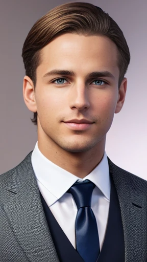 A young handsome Abramowicz man focus on face photo with color