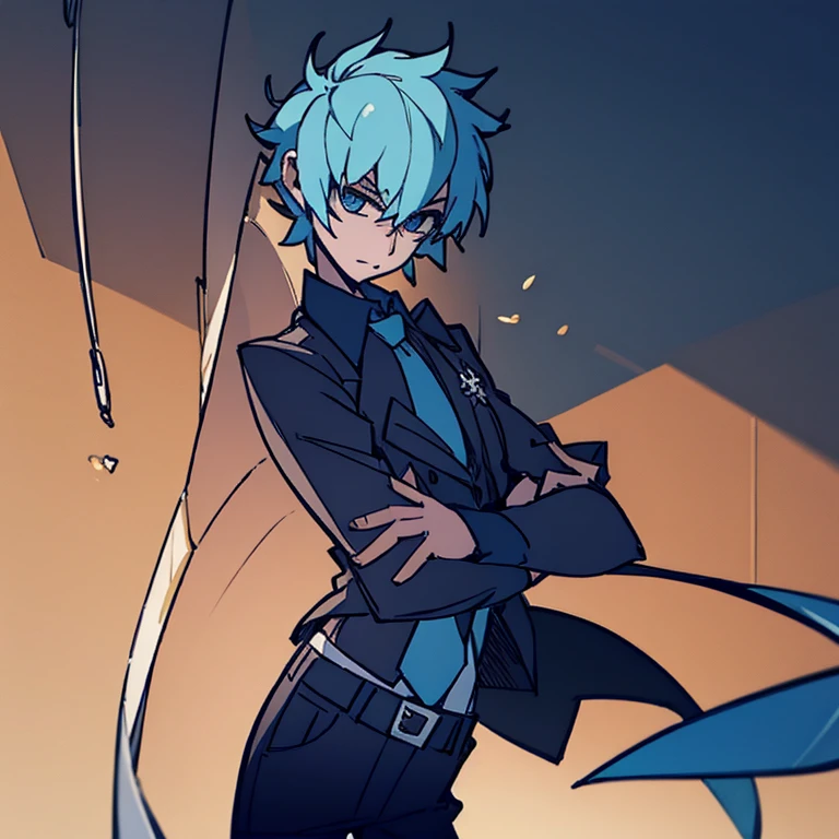 Boy, Blue short hair