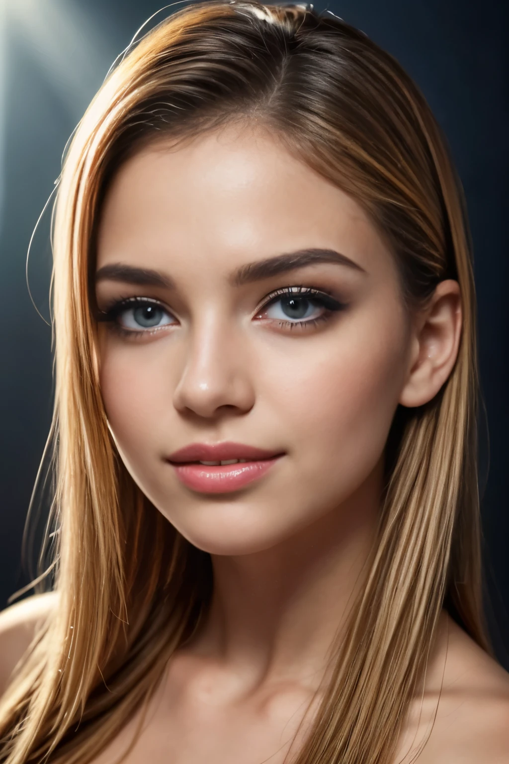 beautiful detailed face, militation, stunning eyes, juicy lips, Gorgeous girl, Soft lighting, Bright colors, portrait, A high resolution, romantic atmosphere, dreamy background, elegant pose, delicate details, flawless skin, captivating look, Charming smile, Visual Arts Aesthetics, master strokes , oil painting style, gallery worthy, Unearthly beauty, flashed, Diffusion of light