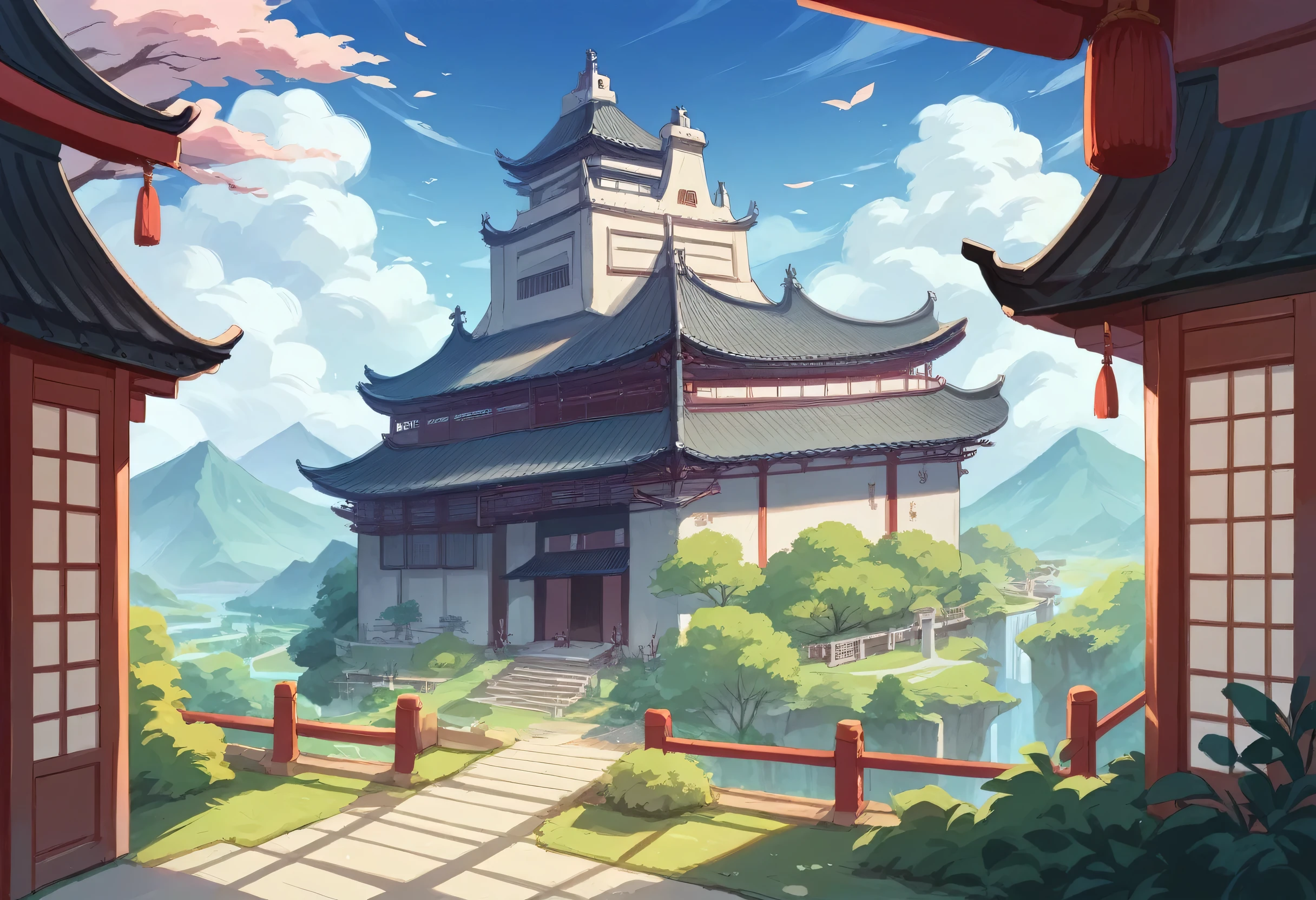 Japan Warring States period castle,Beautiful ancient scenery,No humans