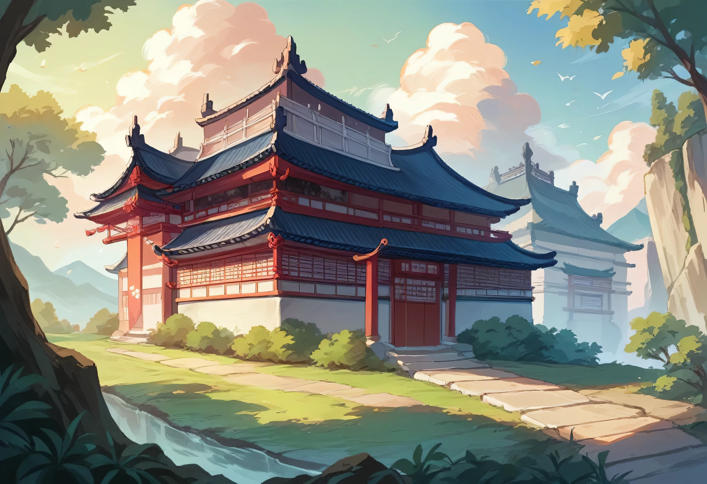 Japan Warring States period castle,Beautiful ancient scenery,No humans