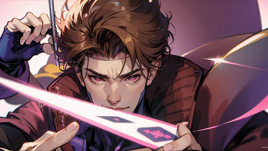 gambit in fighting pose, close up image