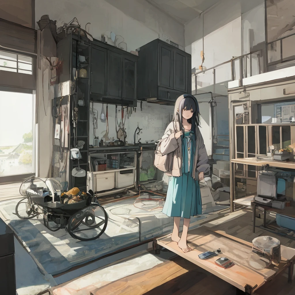 anime girl at home
