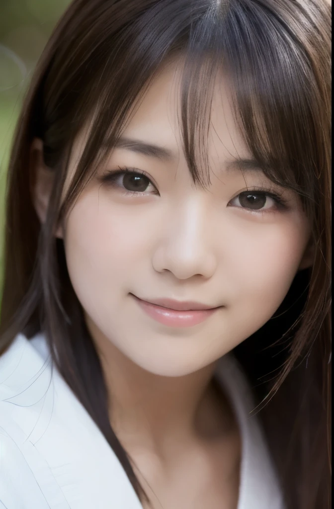 best quality, face focus, soft light, ultra high res, (photorealistic:1.4), RAW photo,(Shinozaki Ai), (fair skin),
1 Japanese girl, solo, cute, smile, (pupil, lights in the eyes), detailed beautiful face, Medium-sized breasts,(high resolution detail of human skin texture),long hair,(portrait), upper body, Japanese white kimono