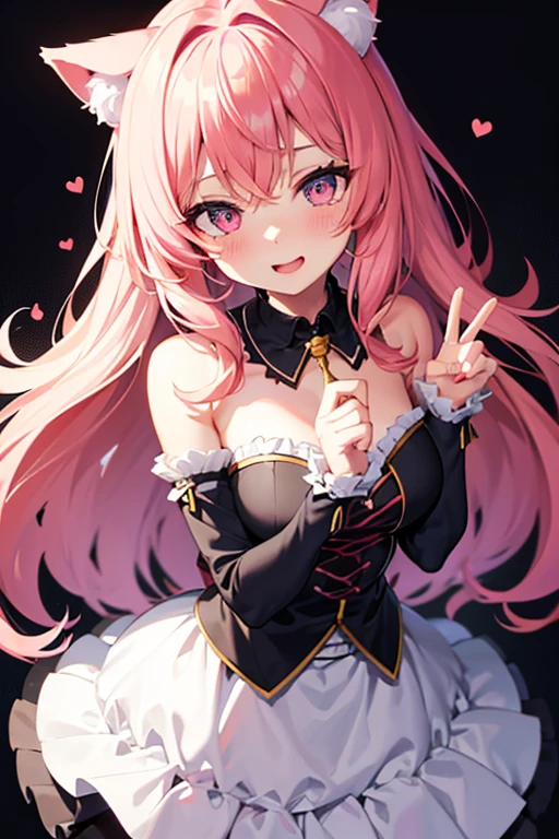 Chest out, absurderes, superfine illustration,rainboweffect, hight resolution, ultra-detailliert,Light diffusion,highly detailed light reflection, Kaleidoscope, Harmonious, Best Shadow, highly detailed very beautiful big smile face, ;D, beautiful growing crystal diamond star pupil,look at viewr, beautiful detailed hair, Solo, Dynamic Pose, beautiful detailed pink and black ribon, beautiful detailed High school uniform, Fantastic and sparkling throughout、Shooting stars and windy background detail background