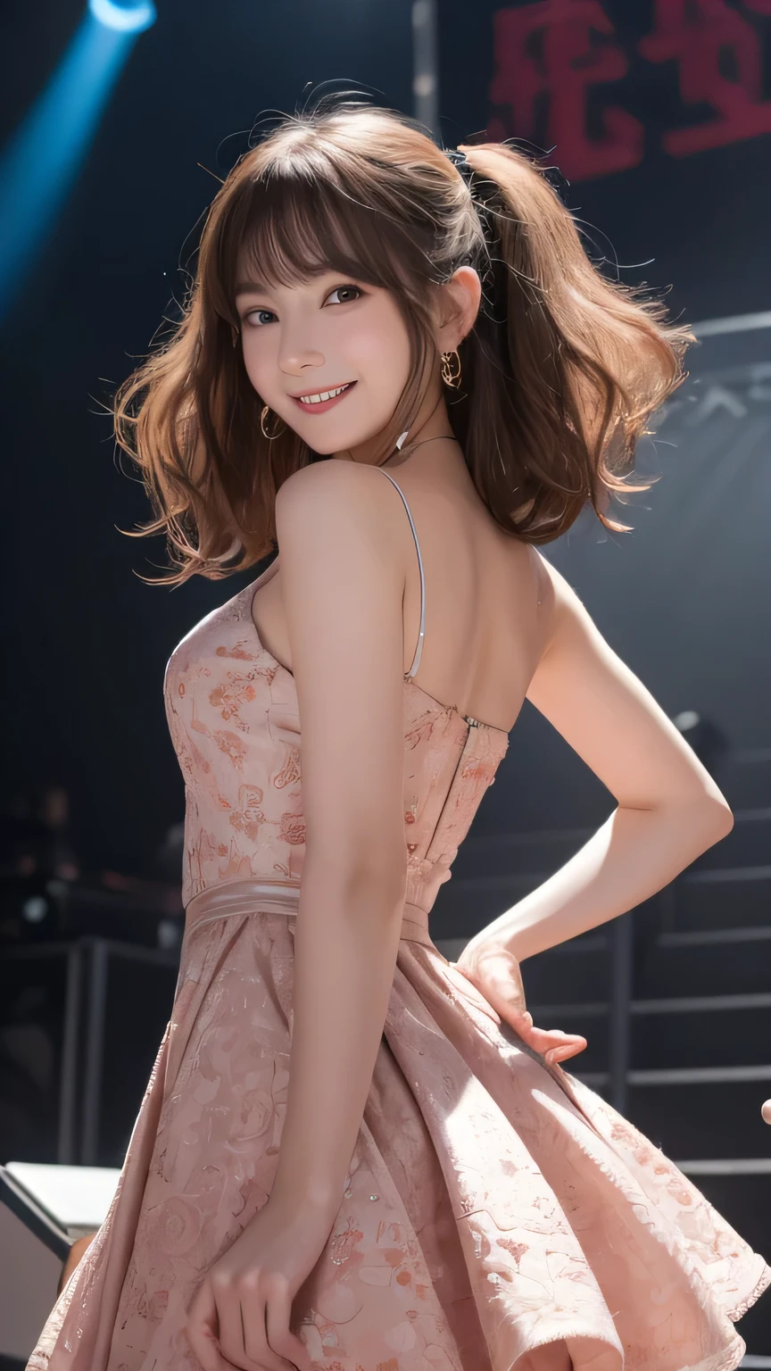 Best image quality (8k, High resolution, masterpiece: 1.2), Very detailed, Random Hairstyles, 26-year-old woman,
Extraordinary beautiful girl、Cute and beautiful face details、(Dealing with the Children_v1:0.008)、
score_9, score_8_upper, score_7_upper,
situation: The scene where the main character, an idol, takes on her first audition。
clothing: A neat dress and simple accessories。
Pause: Even though I was nervous backstage、Standing confidently on stage。
Camera angle: From behind the stage、A composition that captures the moment an idol makes their way to the stage。
,Active stop temporarily ,
On her side、The thunder danced。
Focus on the upper waist
, Random cute poses ,Big eyes ,Puffy eyes , Heart pupil, blush , Big shy smile , salute